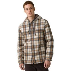 New ❤️ prAna Asgard Hooded Flannel Shirt Men's 🧨