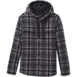 New ❤️ prAna Asgard Hooded Flannel Shirt Men's 🧨 -PrAna Sales Store CHA D3