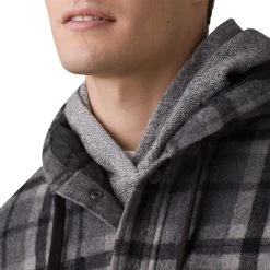 New ❤️ prAna Asgard Hooded Flannel Shirt Men's 🧨 -PrAna Sales Store CHA D4