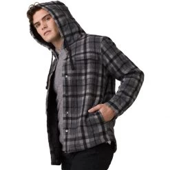 New ❤️ prAna Asgard Hooded Flannel Shirt Men's 🧨 -PrAna Sales Store CHA D5