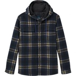 New ❤️ prAna Asgard Hooded Flannel Shirt Men's 🧨 -PrAna Sales Store NAU D6
